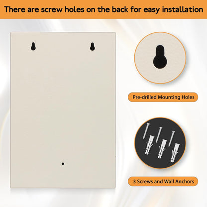 Key Storage Lock Box with Code,Locking Key Cabinet,40 Key Management Wall Mount with Combination Lock,Key Hooks & Tags Key Labels,(Beige,40 Key)