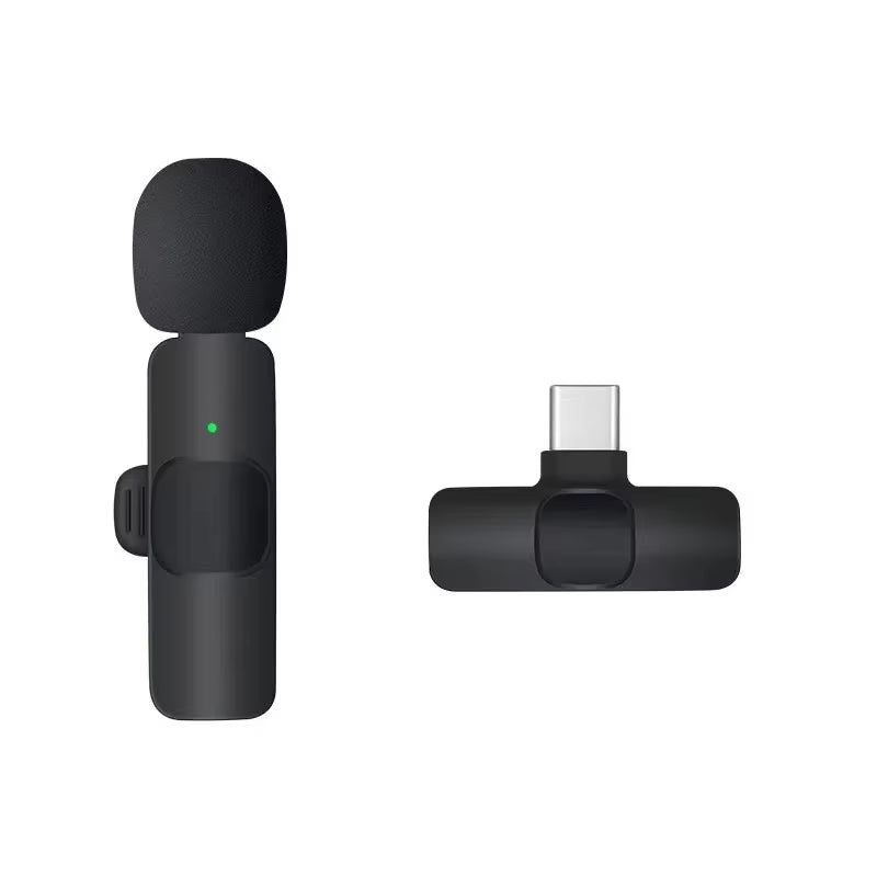 Mini Wireless Lavalier Microphone Noise Cancelling for Iphone Android Cameras - Portable Wireless Mic for Live Interviews