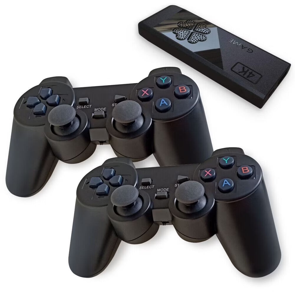 64GB 4K Video Game Stick with 20,000+ Games – Portable HDMI Retro Console, 2 Wireless Gamepads, Supports 4K TV Output, Ideal Gift for Kids