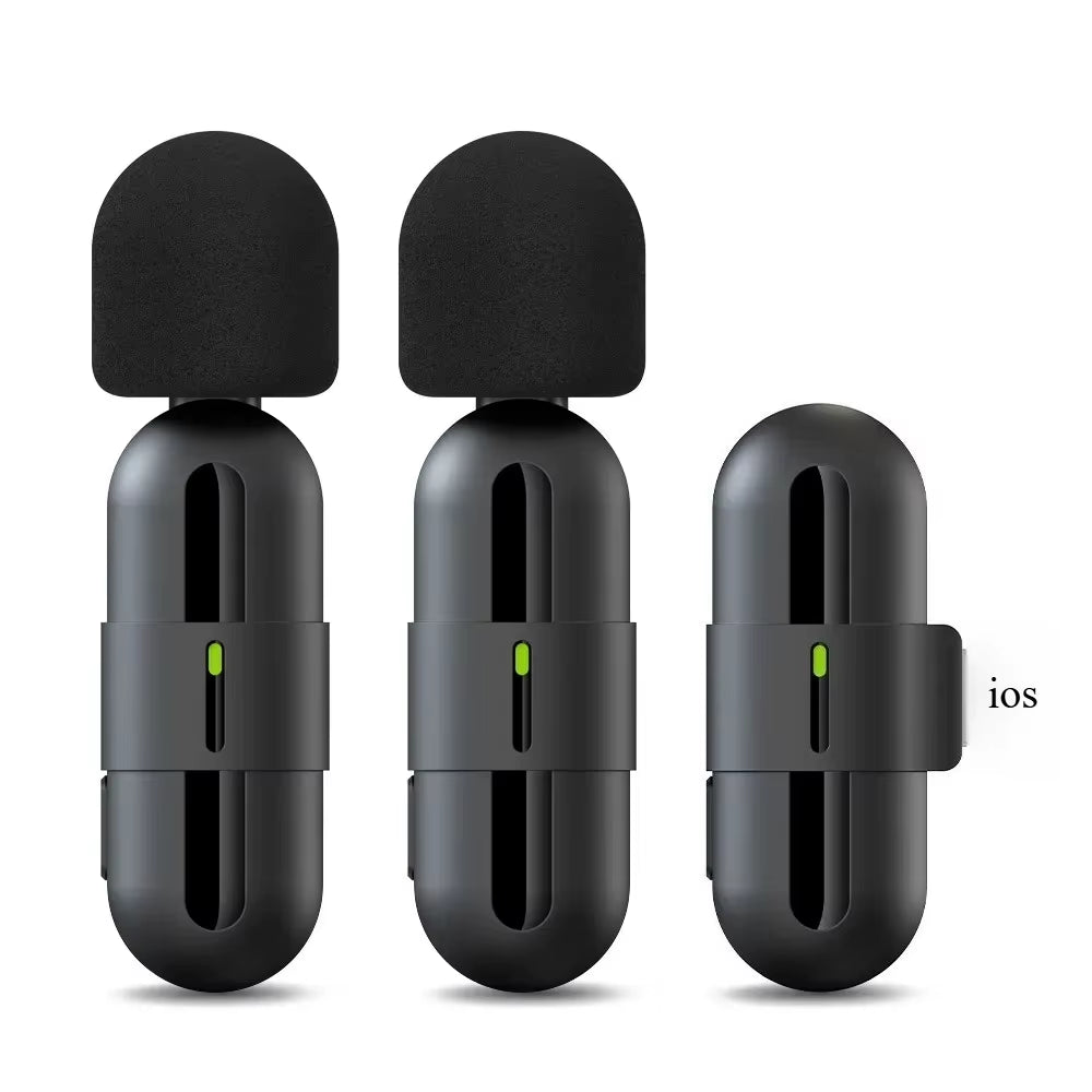 Mini Wireless Lavalier Microphone Noise Cancelling for Iphone Android Cameras - Portable Wireless Mic for Live Interviews