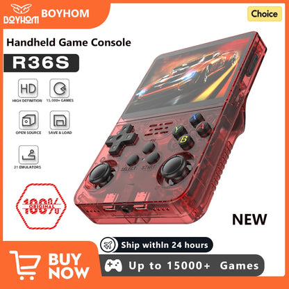 R36S Retro Handheld Game Console - 3.5" IPS Screen, Linux System, 64GB/128GB Games - Perfect Gift for Kids!