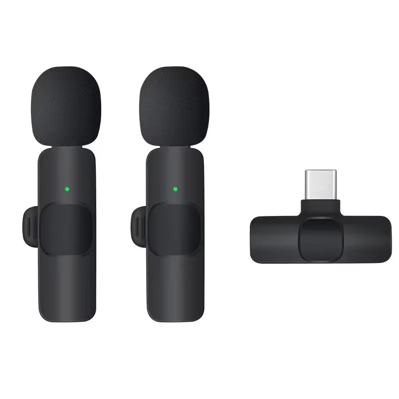 Mini Wireless Lavalier Microphone Noise Cancelling for Iphone Android Cameras - Portable Wireless Mic for Live Interviews
