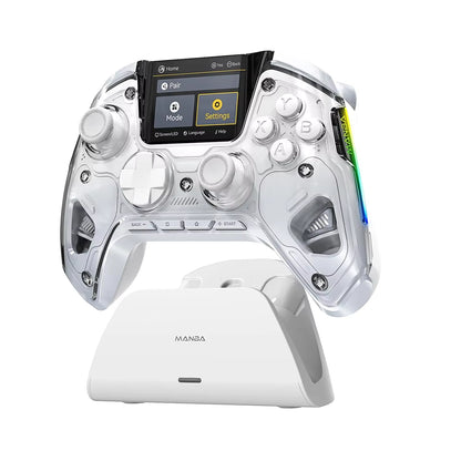Manba One V2 Wireless Gaming Controller for Switch/Pc/Ios/Android Hall Effect Stick RGB Light 1800Mah with Charging Dock