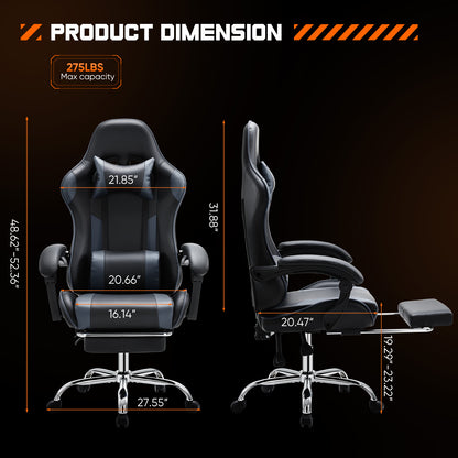 Sweetcrispy Ergonomic Gaming Chair – Reclining Racing Style with Lumbar Support