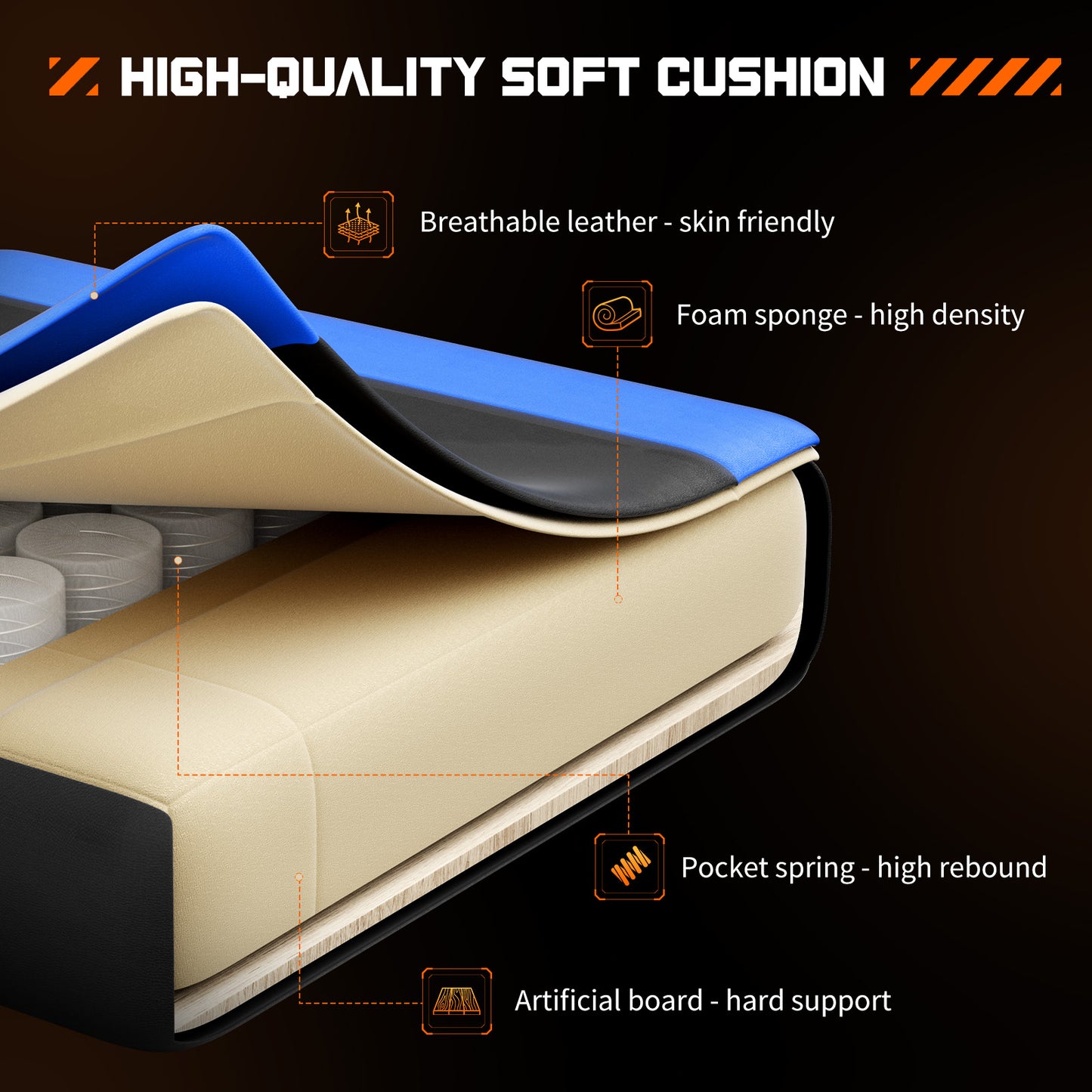 Sweetcrispy Ergonomic Gaming Chair – Reclining Racing Style with Lumbar Support