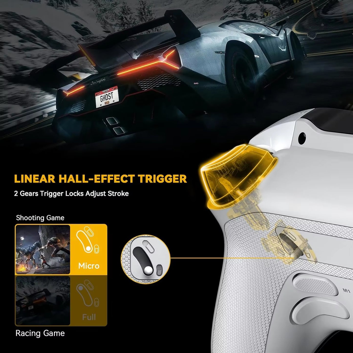 Manba One V2 Wireless Gaming Controller for Switch/Pc/Ios/Android Hall Effect Stick RGB Light 1800Mah with Charging Dock