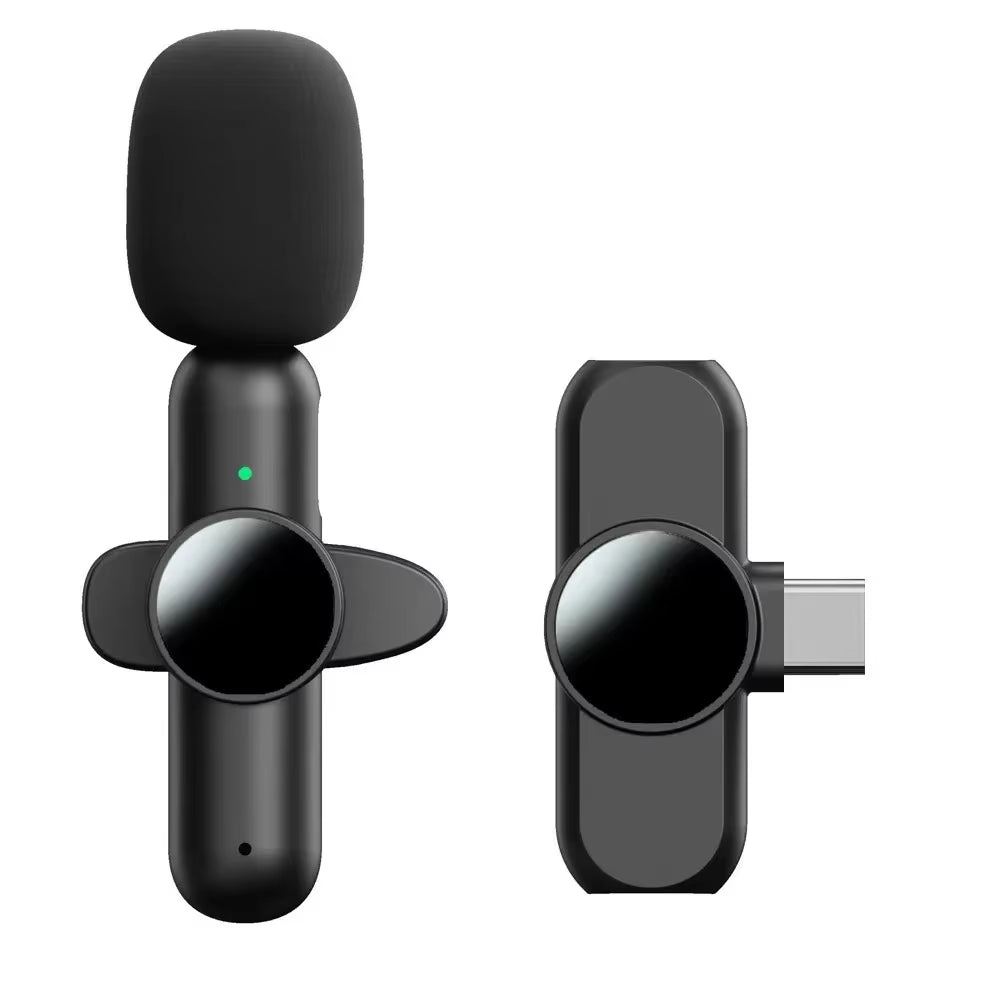 Mini Wireless Lavalier Microphone Noise Cancelling for Iphone Android Cameras - Portable Wireless Mic for Live Interviews