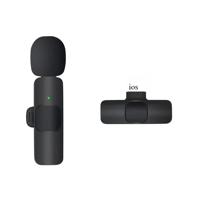 Mini Wireless Lavalier Microphone Noise Cancelling for Iphone Android Cameras - Portable Wireless Mic for Live Interviews