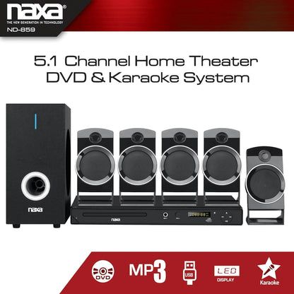 Naxa 5.1-Channel Home Theater DVD & Karaoke System - Refurbished