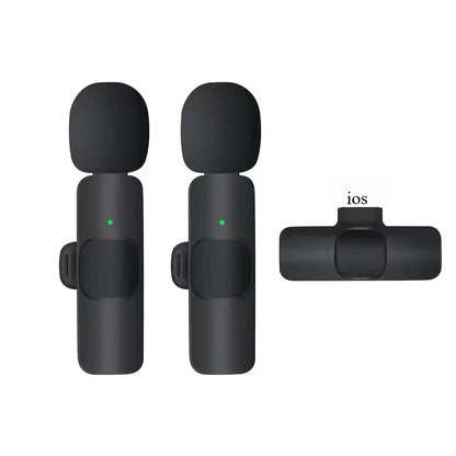 Mini Wireless Lavalier Microphone Noise Cancelling for Iphone Android Cameras - Portable Wireless Mic for Live Interviews