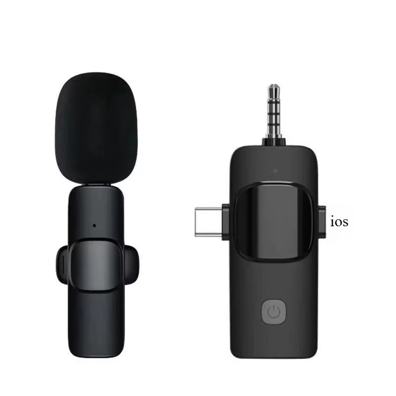 Mini Wireless Lavalier Microphone Noise Cancelling for Iphone Android Cameras - Portable Wireless Mic for Live Interviews