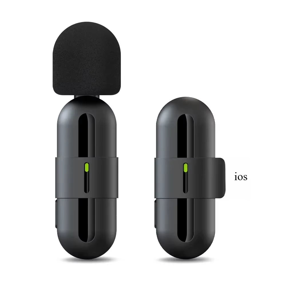 Mini Wireless Lavalier Microphone Noise Cancelling for Iphone Android Cameras - Portable Wireless Mic for Live Interviews