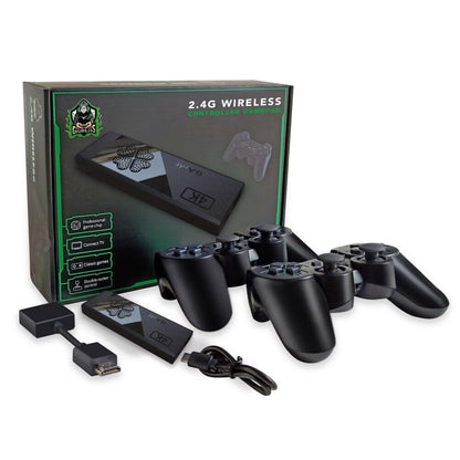 64GB 4K Video Game Stick with 20,000+ Games – Portable HDMI Retro Console, 2 Wireless Gamepads, Supports 4K TV Output, Ideal Gift for Kids