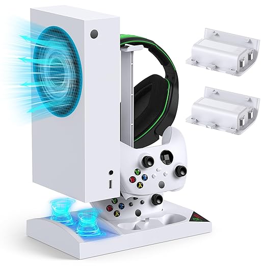 Charger Stand with Cooling Fan for Xbox Series S Console/Controller for Xbox Series S Protectors